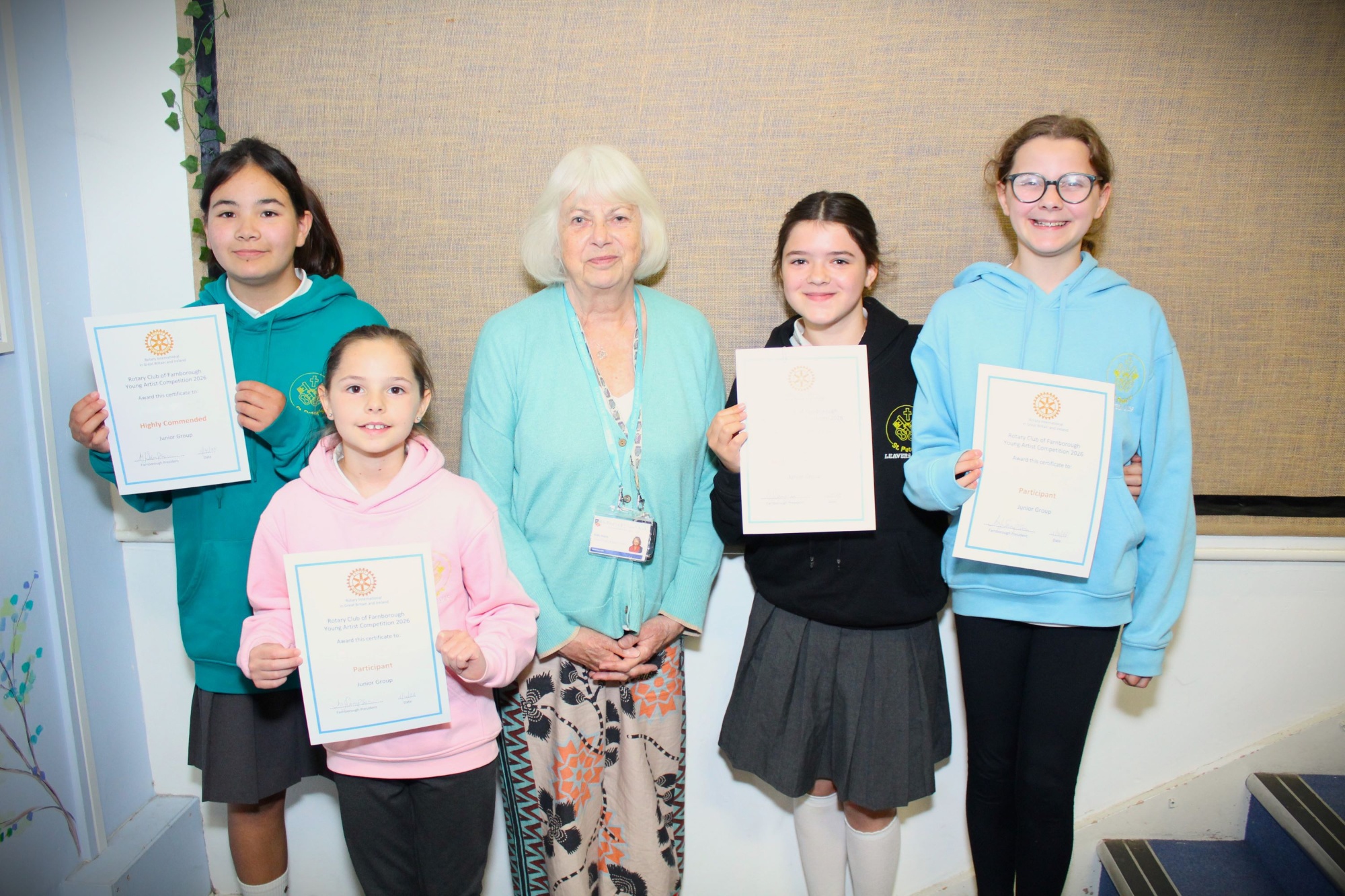 Rotary Competition Winners with Mrs Harris