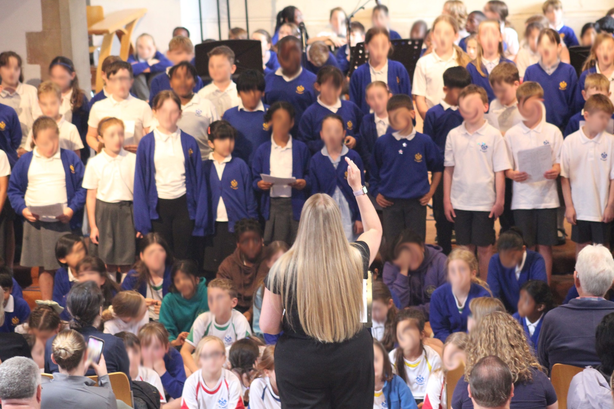 School Choir singing in church